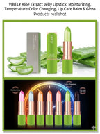 VIBELY Aloe Vera Moisturizing Lip Balm Thermochromic Jelly Lipstick Long Lasting Hydrating Lip Care Tint for Daily Use