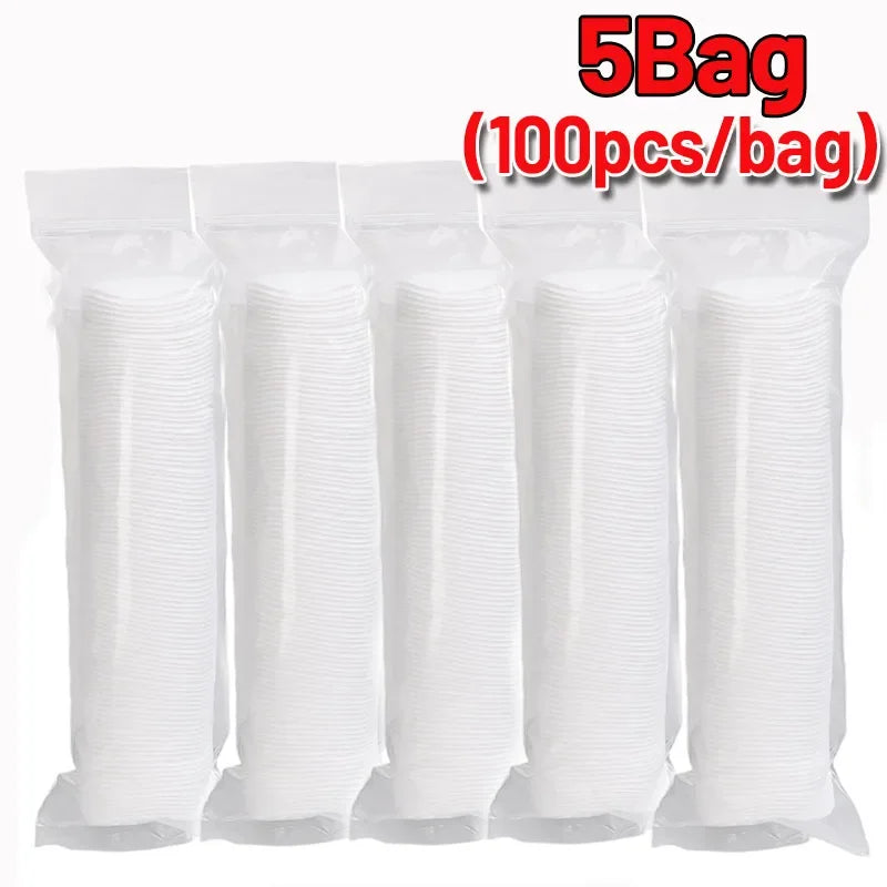 100/1000pcs Disposable Cosmetic Cotton Pads Soft Breathable Double-sided Round Facial Cleaning Makeup Nail Polish Remove Pads
