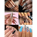 3/6/12 Sheets Leopard Nail Art Stickers Set – Self-Adhesive Animal Nail Decals for DIY Manicure, Cheetah Paw Nail Decorations