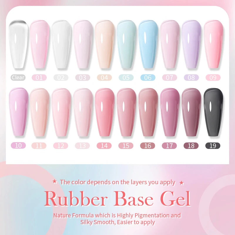 BORN PRETTY 15ml Milky Pink Rubber Base Gel Nail Polish Glitter Semi-Permanent Varnish Soak Off Self Leveling UV LED Polish