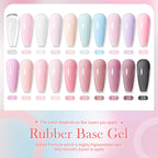 BORN PRETTY 15ml Milky Pink Rubber Base Gel Nail Polish Glitter Semi-Permanent Varnish Soak Off Self Leveling UV LED Polish