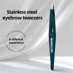 Stainless Steel Eyebrow Tweezers Precision Painless Tweezers for Eyebrow Shaping Trimming and Beard Care Tight-Fit Slant Tip