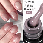 LILYCUTE Nude Crystal Rubber Base Gel Nail Polish Natural Color Semi Permanent UV Gel Soak Off Self Leveling Nail Gel Varnishes