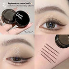 Natural Black Eyeliner Gel Cream with Brush Waterproof Lasting Non Smudging Matte Brown Easy Wear Eyebrow Silkworm 3 in 1 Makeup