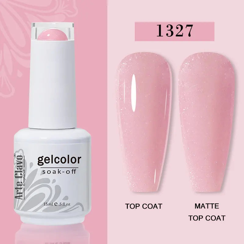 Arte Clavo Transparent Nude Pink Color Jelly Gel Nail Polish Semi Permanent 15ml Top Coat Soak Off UVLED Varnish Nail Art Design
