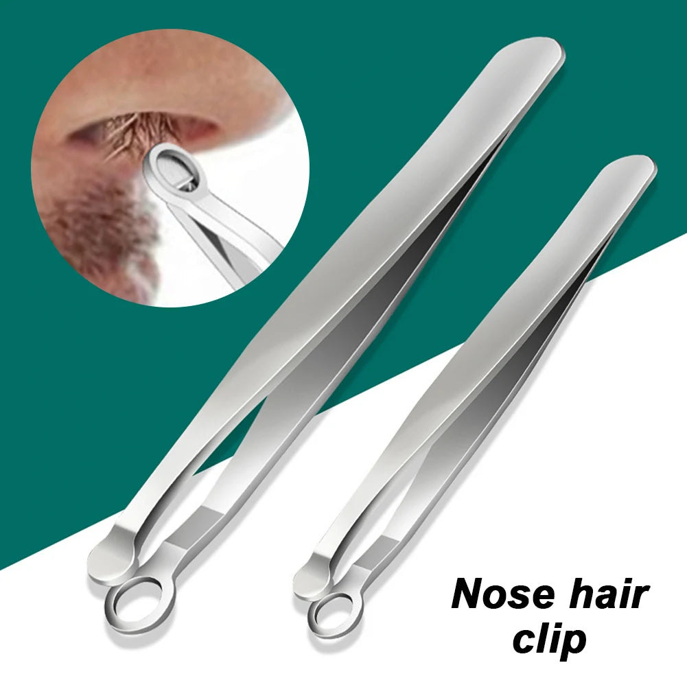 Universal Nose Hair Trimming Tweezers Stainless Steel Eyebrow Nose Hair Cut Manicure Facial Trimming Makeup Scissors Trimmer