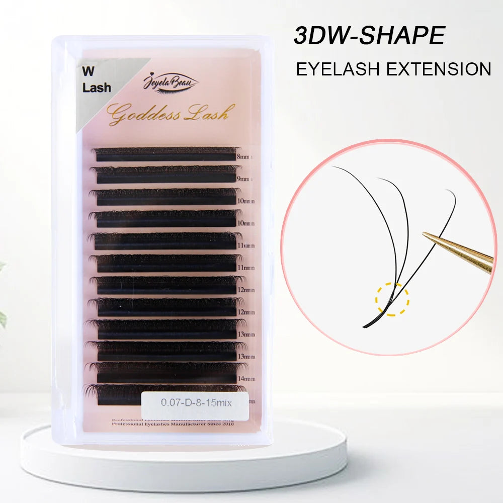 Goddess W3D 4D 5D 6D Eyelash Extension W Style Faux Mink Natural Soft Bloom Lash Automatic Flowering Premade Fans Volume Eyelash