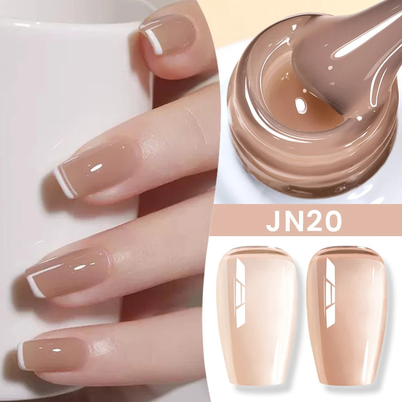 BORN PRETTY Milky White Jelly Nude Gel Nail Polish 10ml White Translucent Soak Off Gel Vernis Semi Permanent Need UV Light Cure
