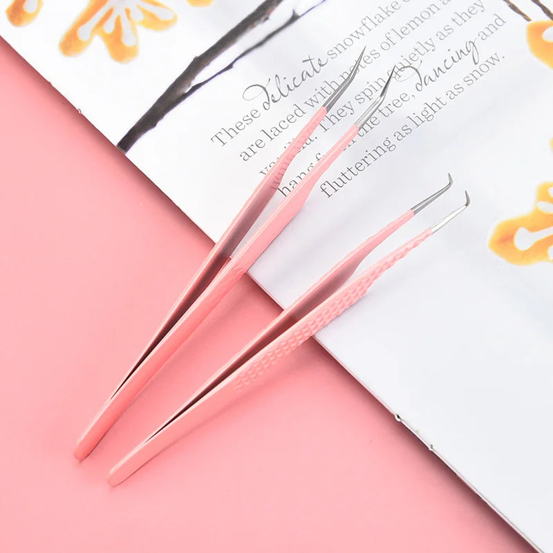 1PC Anti-static Precision Fiber Tip Tweezer Eyelash Extension Eyebrow Set Stainless Steel Beauty Precision Tweezers Makeup Tools