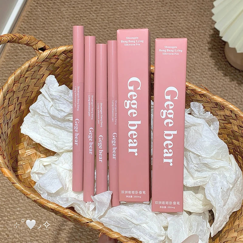 Bicolor Under Eye Pencil 2 In 1 Brightening Highlighter Nude Pink Shadow Stick Aegyo Sal Lying Silkworm Eeyshadow Lash Makeup
