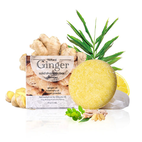 XF+60g Fresh Ginger Shampoo Soap Ginger Oil Hair Care Hair Loss Prevention Dandruff Removal Repair of Damaged Hair Roots
