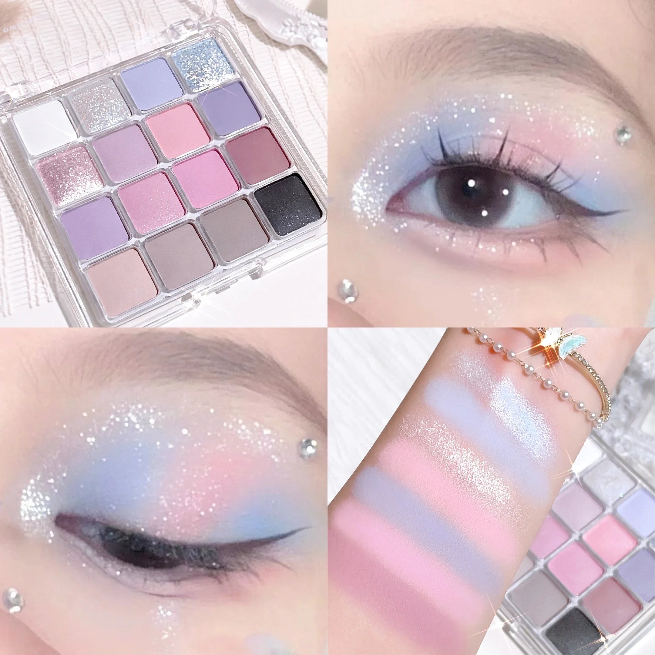 XIAOYUMI 16-Color Sunset Contour & Highlighter Palette – Waterproof, Long-Lasting, Eye & Face Makeup, Unisex, Certified