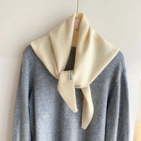 British Korean Triangle Scarf  Niche Wool  Triangular Scarf Women Headscarf Knitted Scarf Multi-functional Warm Knitted Scarf