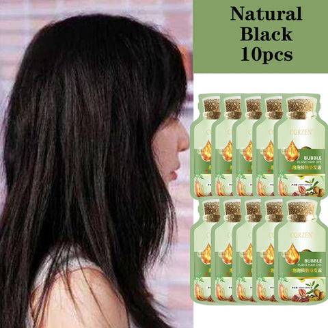 Pure Natural Herbal Hair Dye Shampoo Change Hair Color Cover Gray Hair White Hair Treatment Bubble Plant Hair Dye Hair Care