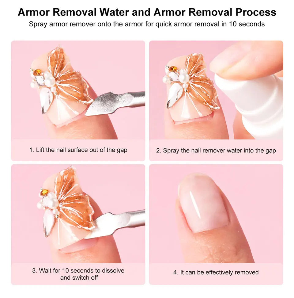 LIMEGIRL 60ml Nail Remover Gel Remover Nail Liquid Easy Soften Remove Fake Nails Solid Adhesive Press-On Nail Gel Remover Tool