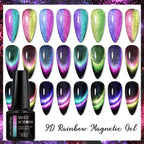 MEET ACROSS 11/9/10Pcs Cat Magnetic Gel Nail Polish 9D Magnetic Gel Semi Permanent Nail Art Soak Off UV Gel Varnish Nails Kit