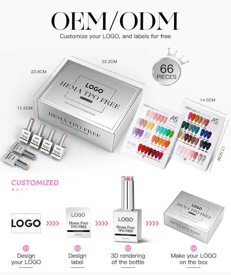 AS 6pcs Color Nail Gel Polish Kit Jelly Pink TPO FREE HEMA FREE Self Leveling Nude Natural Pink Nail Varnish Manicure Set