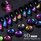 MEET ACROSS 11/9/10Pcs Cat Magnetic Gel Nail Polish 9D Magnetic Gel Semi Permanent Nail Art Soak Off UV Gel Varnish Nails Kit