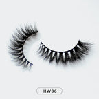 HZJY 10-15mm 3D Real Mink Handmade Crossing Lashes Individual Strip Thick Lash Fake Eyelashes with free paper boxes