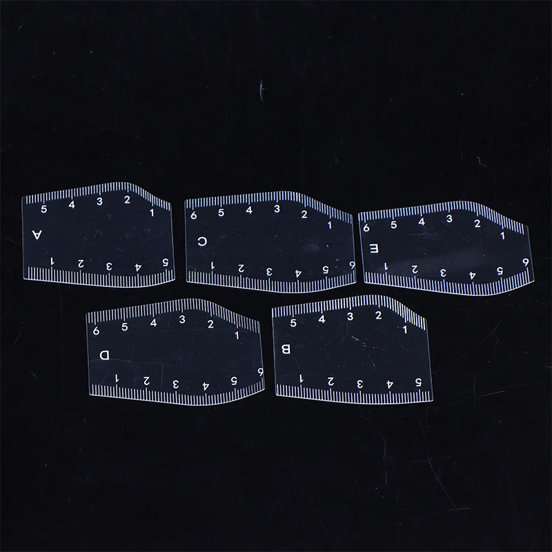 5Pcs Durable Brow Shaping Stencil Shaping Portable Instant Brow Shaper Drawing Eyebrow Design Ruler Gift