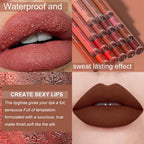 DUNUF Lip Gloss And Lip Oil Set 2-Piece Long-Lasting Waterproof Matte Moisturizing Non-Fading Lipstick Collection