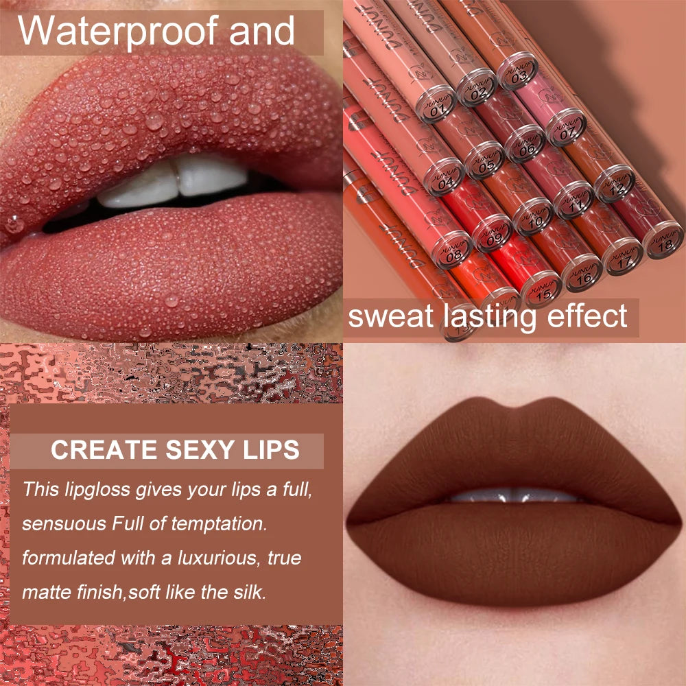 DUNUF Lip Gloss And Lip Oil Set 2-Piece Long-Lasting Waterproof Matte Moisturizing Non-Fading Lipstick Collection