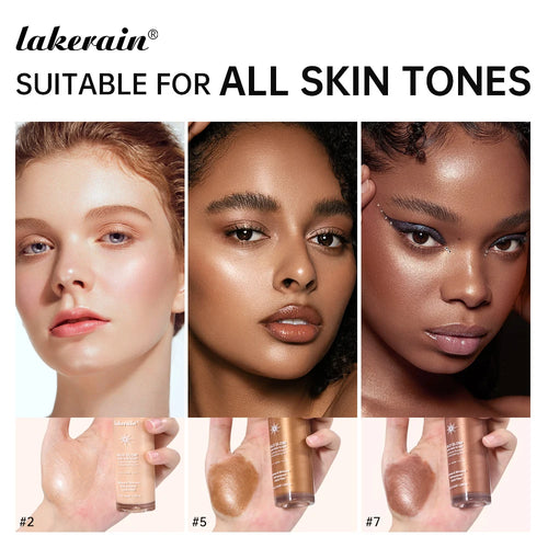 2 IN 1 Skincare & Primer Liquid Highlighter Face Contouring Moisturizing Brightening Skin Tone Bronzer Glow Body Face Makeup