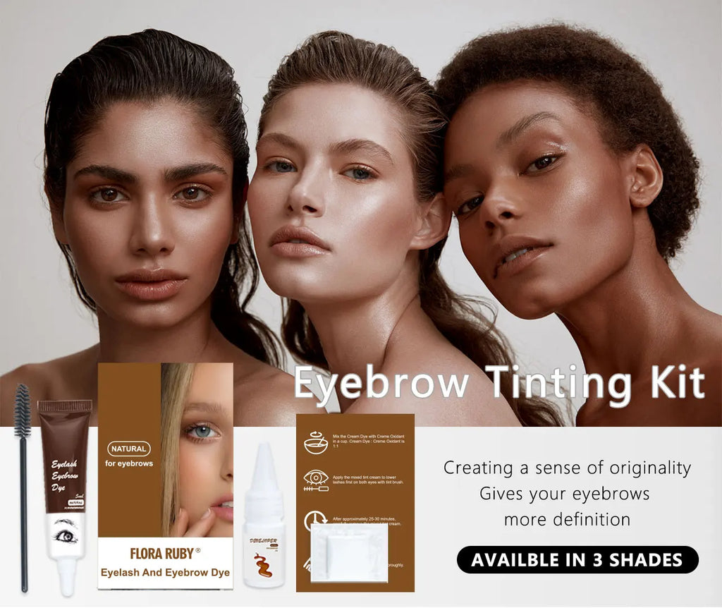 Eyelash Eyebrow Tint Kit Professional Eye Lash Brow Dye Waterproof Long Lasting Eyes Makeup Tools Black Brown Dye Eyebrow Gel