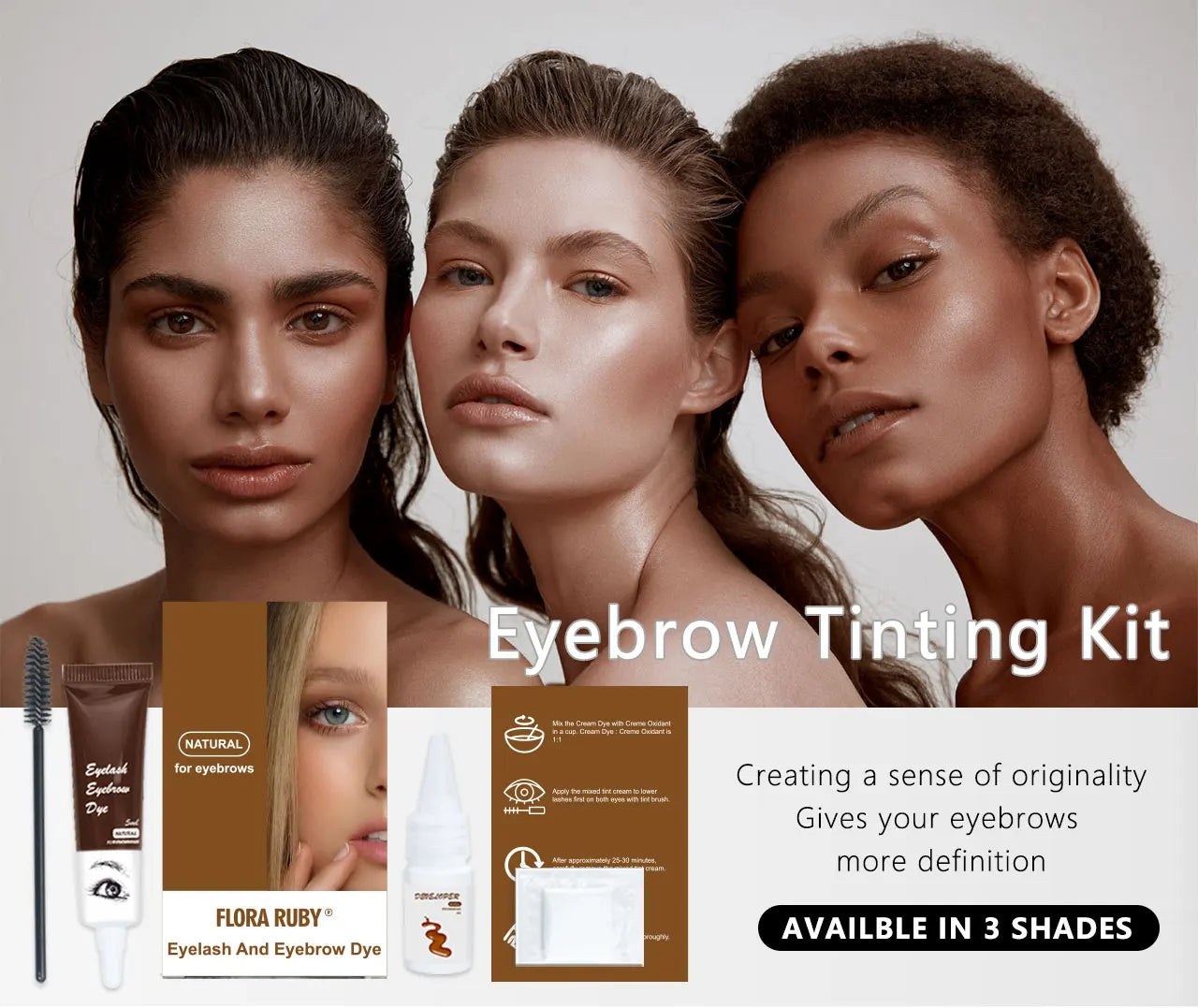 Eyelash Eyebrow Tint Kit Professional Eye Lash Brow Dye Waterproof Long Lasting Eyes Makeup Tools Black Brown Dye Eyebrow Gel