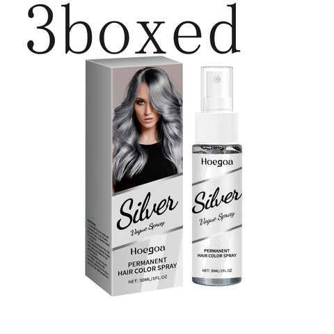 Silver Gray Hair Color Spray - Temporary Washable Hair Dye With Plant Extracts For Fashionable Looks & Nourished Hair