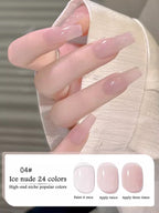 10ML 1-24PCS Milk White Jelly Gel Nail Polish Nail Art 2025 New Popular Nail Supplies UV LED Light Nails Autumn Nails