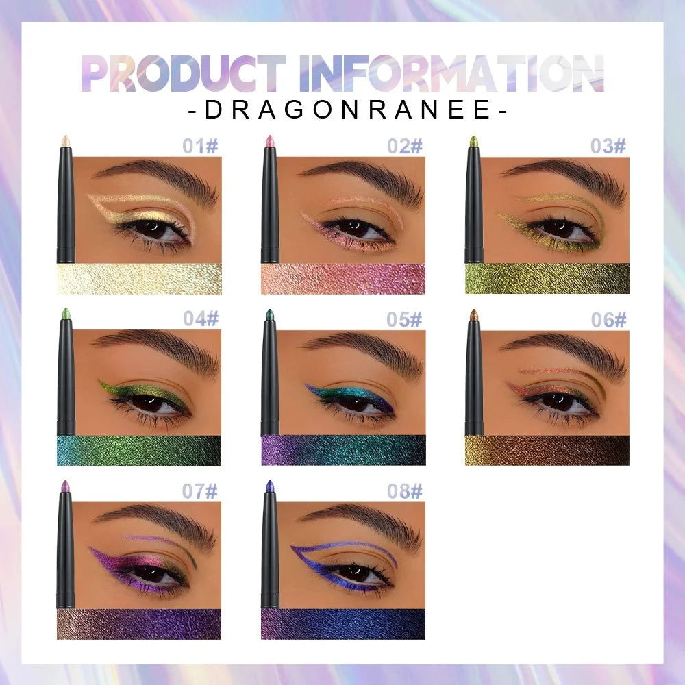 Chameleon Eyeliner Gel Pen Waterproof Shiny Chrome Eye Shadow Liner Pencil Glitter Pearl Green Gold Lying Silkworm Eyes Makeup