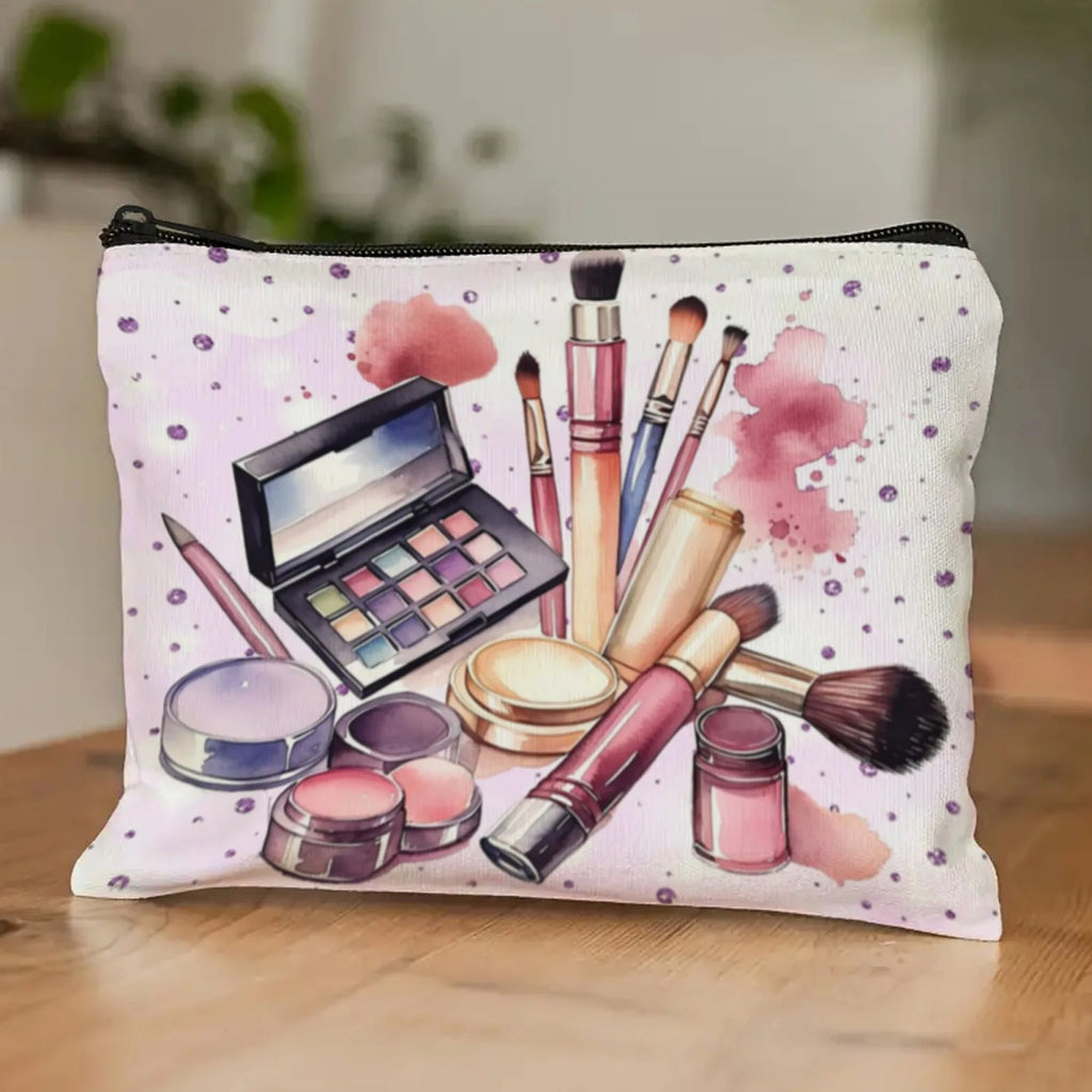 Exquisite Beauty Makeup Bag Portable Zipper Travel Makeup Organizer Storage Bag Pen Brush Lipstick Bag Girl's Birthday Surprise