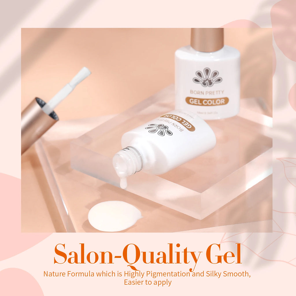 BORN PRETTY Milky White Gel Nail Polish 10ML Opal Jelly White Translucent Natural Color Nails Art Manicure Nail Supplies