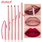 Matte Lip Liner Pencil 6pc/set - Waterproof Non-Stick Cup Lip Contour Liner, High Pigment Nude & Dark Red Lipstick Pen Makeup