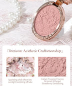 Flower Knows Strawberry Rococo Series Embossed Blush Fine Powder Makeup Smooth Long-Lasting Blusher Face Enhancing Makeup Color