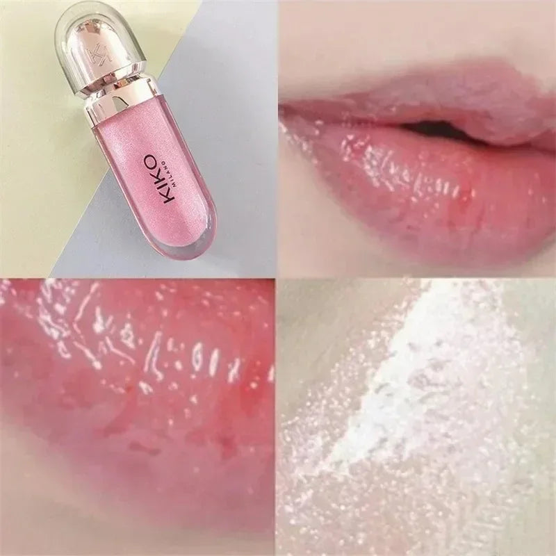 Kiko 3D Liquid Lip Glaze Transparent Lip Mirror Lipstick Nourishing Glossy Full Lips Not Fading Milk Tea Bean Paste Makeup