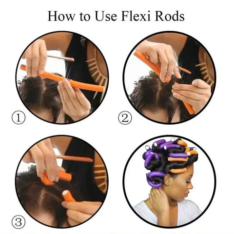 42pcs/Set Flexible Curling Rods Hair Twist Flexi Rods Hair Curlers Set Twist Foam Hairs Rollers DIY No Heat Hair Rods Rollers