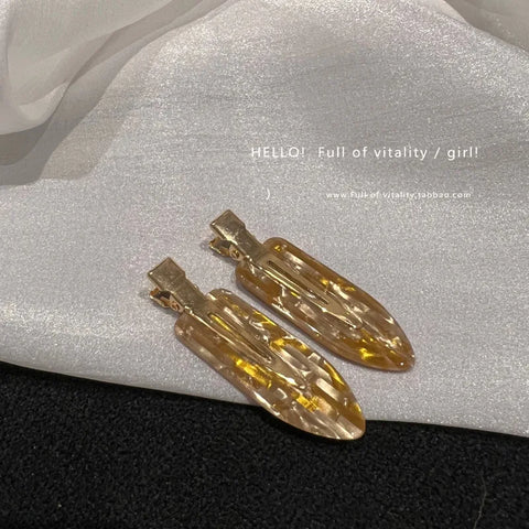 2/4pcs Simple Sakura Pink Seamless Hair Clip Women Acetate Sheet No Bend Bangs Clip Duckbill Clip Hairpins Hair Styling Tool