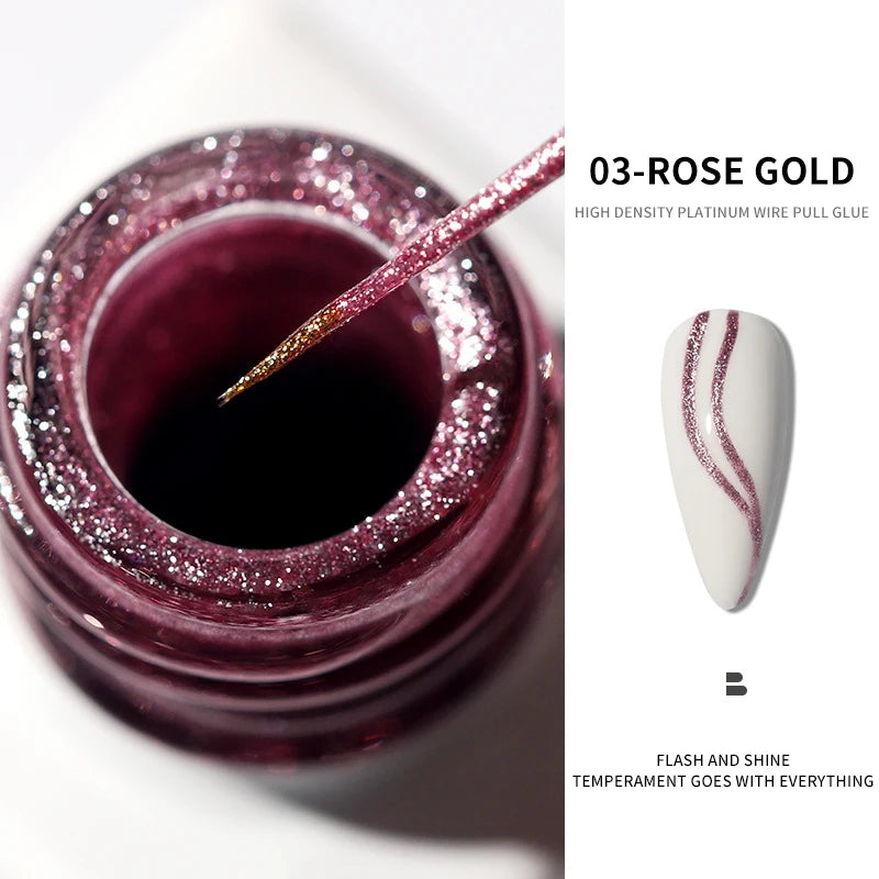 Silver/Gold Metal Gel Metallic Nail Polish Chrome 3D Metal Painted Gel Polish 5ml Liquid Mirror Effect Glossy Shine Manicure