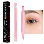 5Pc/Set Love Flowers Eyeliner Stamp Pen Colorful Pink Blue Liquid Eyeliner Double-ended Seal Eye Liner Pencil Fast Drying Makeup