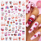 1PCS Laser Love Letter Nail Sticker Nail Art Decoration Flower Star supplies Decals Press On Nails Stickers Parts