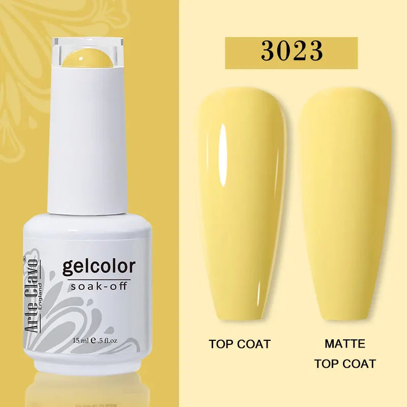 Arte Clavo Transparent Nude Pink Color Jelly Gel Nail Polish Semi Permanent 15ml Top Coat Soak Off UVLED Varnish Nail Art Design