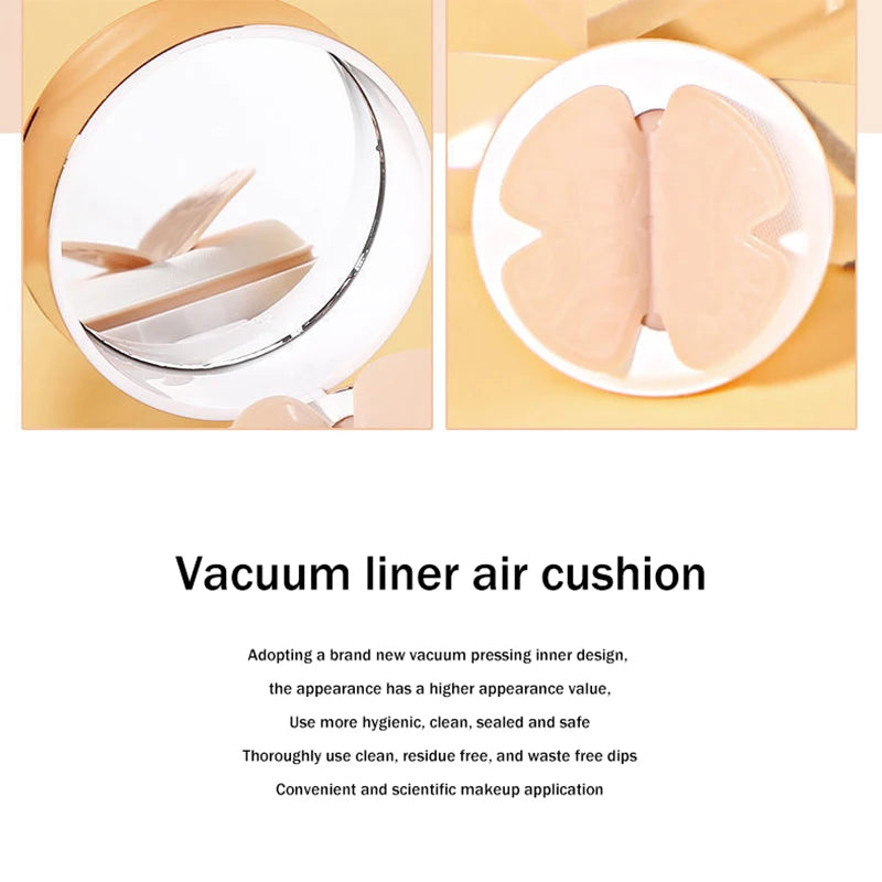 Air Cushion BB Cream Moisturizing Foundation Concealer Whitening Oil-control Waterproof Butterfly Powder Puff  Makeup Cosmetics