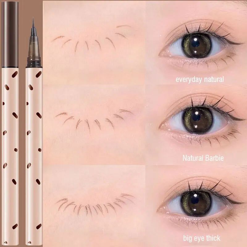 Ultra Thin Head Eyeliner Liquid Pen Upper And Lower Eyelashes Eyeliner Pen Waterproof Smooth Not Easy To Apply Eyeliner Pen