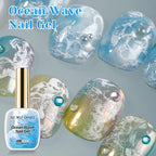 NICOLE DAIRY 15ml Bubble Ocean Wave Glue White Gel Nail Polish Summer Nail Poke Varnish UV LED Soak Off Gel For Nail Art Manicur