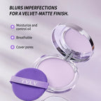 Lavender Pressed Powder Matte Powder Lasting Oil Control Full Coverage Face Compact Setting Powder Makeup Foundation Cosmetics