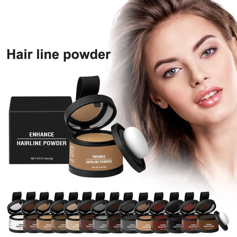 Powder (light Brown) Hair Root, Immediately Hair Color Shadow Covers Gray Hair, Hair Is Moisturized, Naturally Modified Hair Top