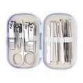 14 Piece Deluxe Nail Care Kit Pink & Blue Stainless Steel Manicure & Pedicure Set with Nail Scissors Clippers Ear Digging Spoon