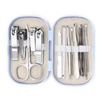 14 Piece Deluxe Nail Care Kit Pink & Blue Stainless Steel Manicure & Pedicure Set with Nail Scissors Clippers Ear Digging Spoon